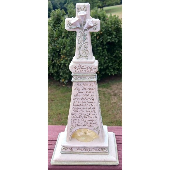 VTG Enesco Foundations Cross Night Light Apostles Creed Prayer Strength Healing - Picture 3 of 7